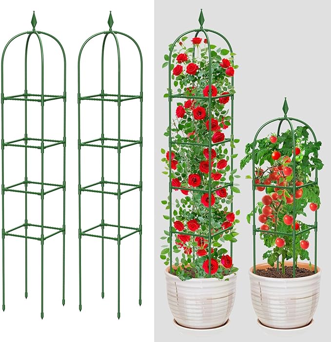 Garden Trellis for Climbing Plants Outdoor & Indoor - 6Ft Tall Rustproof Plant Support Cage for Vines, Flowers, Vegetables, Roses | Heavy-Duty, Adjustable & Decorative (3)