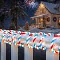 Jnaurb Christmas Candy Cane Lights, 66ft 480 LED Connectable White & Red & Blue Candy Cane Rope Lights for Outside, 8 Modes Waterproof LED Christmas Light for Garden Patio Tree Holiday Party Decor
