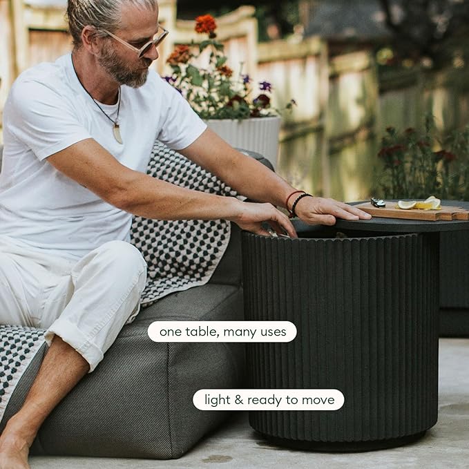 Veradek Outdoor Cooler Side Table - 2 in 1 - Designed for use as Outdoor Side Table, Patio Decor and Ice Chest