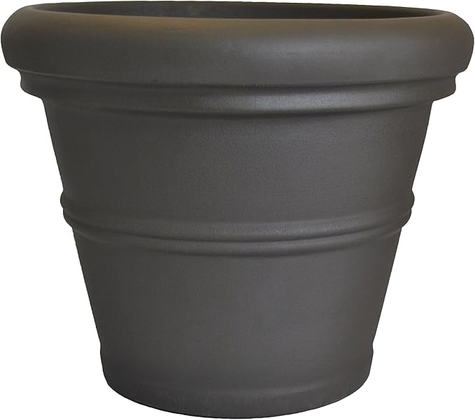 Tusco Products RR20ES Classic Rolled Rim Garden Planter, 20", Espresso