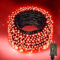 Nisocy 200 LED Red String Lights with Green Wire, Waterproof Christmas Tree Fairy Lights with 8 Modes, Indoor Outdoor Decorative Lighting for Holiday, Party, Garden, Patio(66FT)