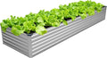 12x2x1.5FT Galvanized Raised Garden Bed,Vegetable Boxes-Rectangle Metal Flower Box,Large Planter Raised Beds Outdoor Garden for Planting,Fruit,Herb-Silver