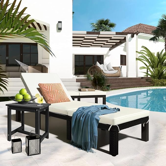 Adirondack Square Side Table,one-Tier Outdoor end Table, Patio Side Table for Pool,Porch,Backyard,Relaxing Companion