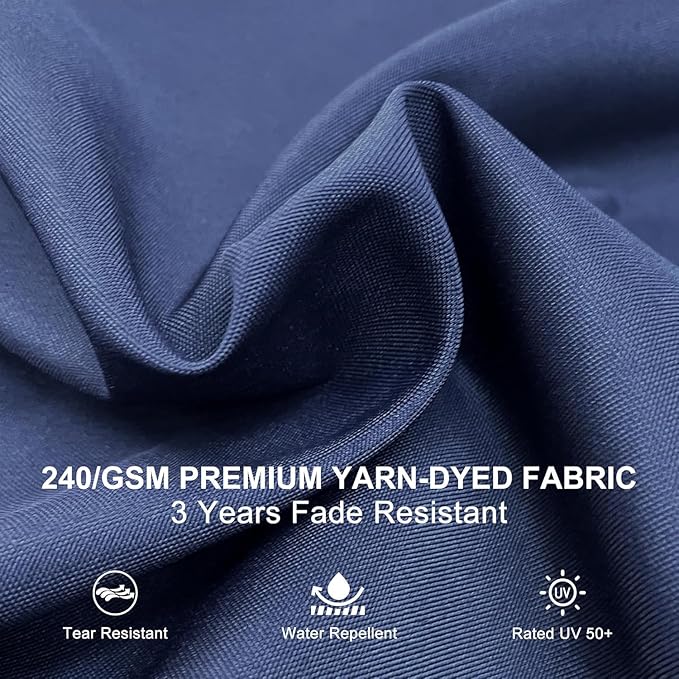PURPLE LEAF 10' X 13' Patio Umbrella Outdoor Rectangle Umbrella Large Cantilever Umbrella Windproof Offset Heavy Duty Sun for Garden Deck Pool Patio, Navy Blue