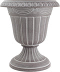 Arcadia Garden Products PL10WW Classic Traditional Plastic Urn Planter, 15" x 13", Whitewash