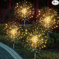 btfarm 4 Pack 120 LED Solar Garden Lights Outdoor, 8 Modes Firework Lights Solar Powered, Waterproof Twinkle Fairy Light Outside for Yard Patio Pathway Pool Christmas Party Decorative, Warm White