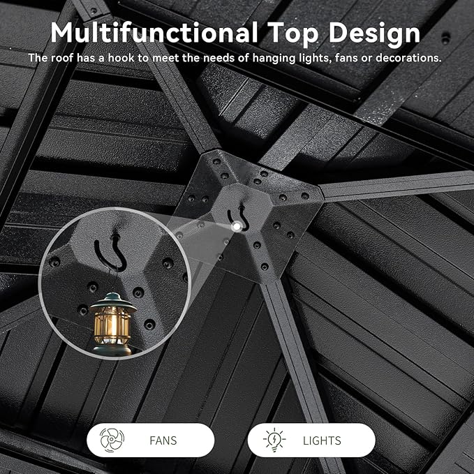 Aoxun 12'x12' Hardtop Gazebo, Aluminum Frame Canopy with Double Galvanized Steel Roof, Outdoor Metal Pavilion with Netting, Curtains for Backyard, Patio and Deck