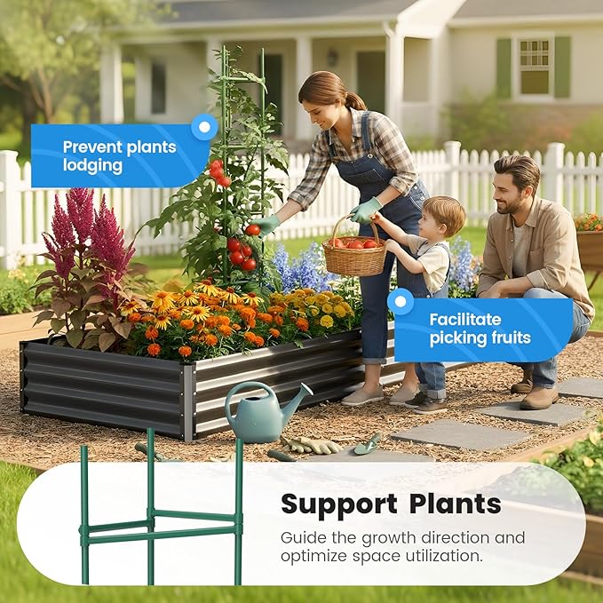 Quictent Galvanized Raised Garden Bed Metal Planter Box Bottomless for Backyard Outdoor, 4x3x1 Ft 2PCS, Dark Grey