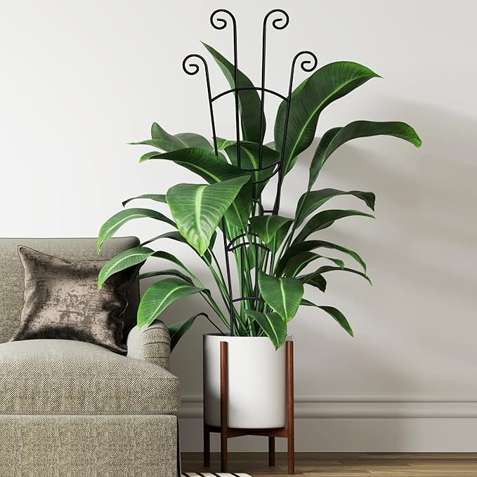 32.6in Plant Trellis for Climbing Plants Indoor Outdoor, Expandable Large Metal Garden Trellis for Potted Plants, Heavy-Duty Tall Pothos Plant Climber Support for Ivy Pothos Hoya Monstera, 2P