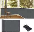 LOVE STORY 3'x6' Dark Grey Balcony Screen Privacy Fence Cover UV Protection (HDPE) Weather-Resistant 3 FT Height Shield for Deck, Patio, Backyard, Outdoor Pool, Porch, Railing