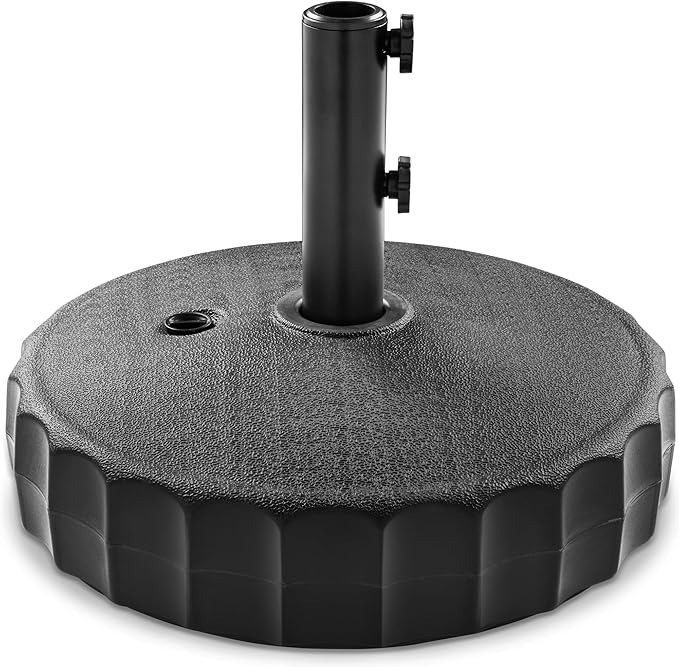 Best Choice Products Fillable Umbrella Base Stand Fluted Design Plastic Patio Umbrella Base Stand, Pole Holder for Outdoor, Lawn w/ 55lbs Weight Capacity, Adjustment Knob