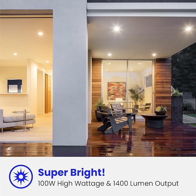 Feit Electric BR30 LED Light Bulb, 100W Equivalent, Dimmable, 1400 Lumens, E26 Standard Base, 2700K Soft White, 90CRI, Flood Light Bulb for Recessed Cans, 22-Year Lifetime, BR30DM/1400/927CA/4, 4 Pack