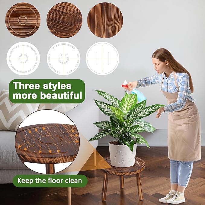 Plant Stand Indoor,3 Pcs Corner Plant Stand,Plant Shelf,Potting Bench,Suitable for Indoor and Outdoor Scenarios Such as Balcony,Living Room,Office,Small Corner Space and Courtyard.