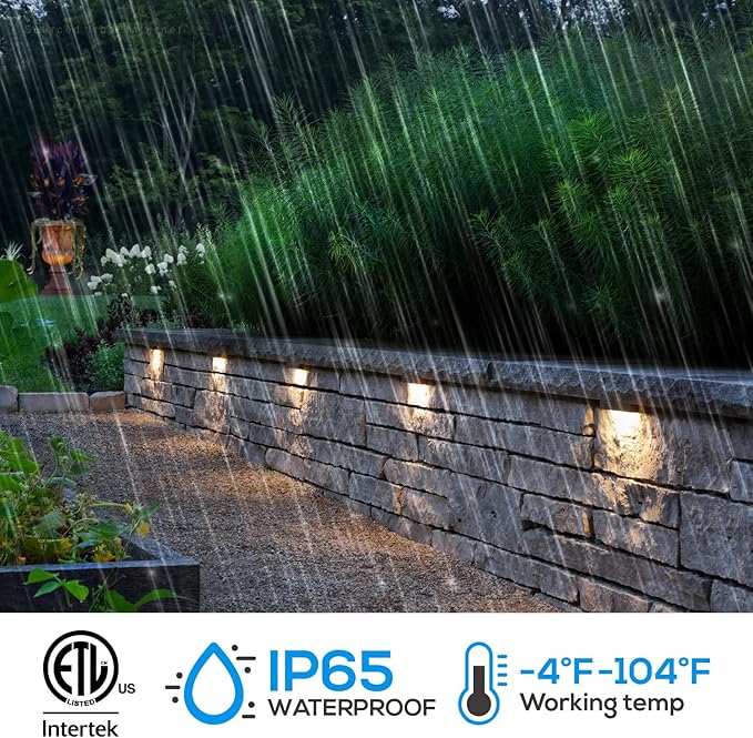 LEONLITE 8-Pack Premium Series 5CCT 4 Inch LED Hardscape Lighting Swivel, 2200K/2700K/3000K/4000K/5000K Selectable, Retaining Wall Light Low Voltage, 12V Paver Light, 2W Outdoor Step Light, ETL