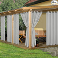 HolidayIdeas Waterproof Outdoor Curtains for Patio, 6 Panels - 54x108 Inches - Weatherproof Privacy Outsides Curtains for Backyard Porch Gazebo, Sunlight & UV Blocking (Silver, Grommet Top)