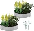 Galvanized Metal Planter Raised Garden Bed Kit for Gardening Outdoor Garden Box Raised Flower Bed 2PC Gray 2X2X1FT