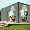 HolidayIdeas Grommet Outdoor Curtains for Patio Waterproof 8 Pcs All Weather Balcony Outside Curtain Drapes for Apartments, Gazebo, Pergolas, Porch, 54x84 Inch, Sage Green