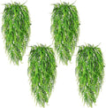 Waipfaru 4Pcs Fake Ferns Fake Hanging Plants Artificial Ferns for Outdoors，UV Resistant Plastic Fake Plants for Indoor Wall Porch Wedding Party Holiday Decor