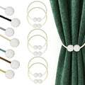 Hion Magnetic Curtain Tiebacks Beige 6 Pack, Curtain Tiebacks Buckles Holdbacks Holders Hooks Clip for Home Bedroom Office Decorative Thick or Thin Curtain