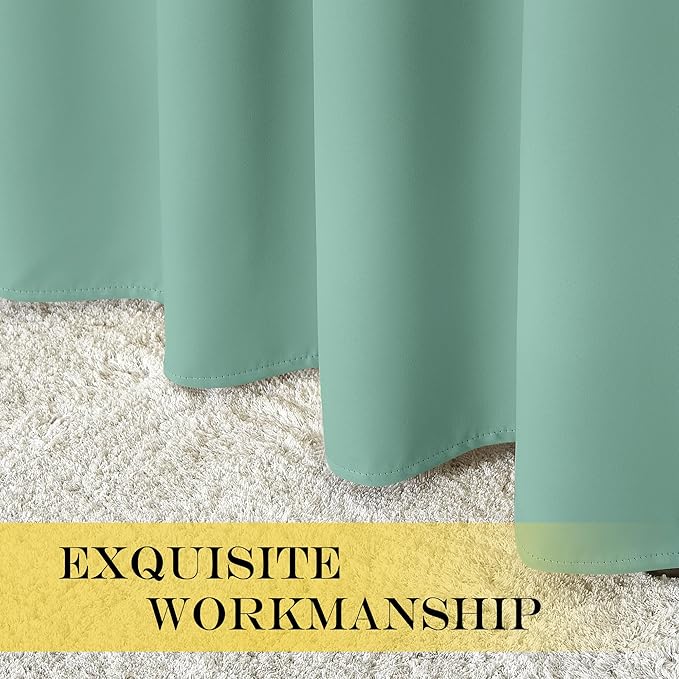NICETOWN Blackout Curtains 84 Inch Length, Thermal Insulated Room Darkening Drapes Grommet Window Covering for Living Room Bedroom (W52 x L84 Inch, 1 Panel, Aqua Blue)