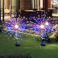 Solar Garden Lights for Outdoor Decor, Waterproof 2 Pack Solar Powered Firework Stake 120 LED Sparklers String Lights for Yard Pathway 4th of July Decorations(Colorful)