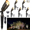 Gardenreet Solid Brass Spot Lights - Low Voltage Landscape Spotlight Outdoor, 12V LED Uplights Wired Waterproof, Electric Bronze for Patio Wall with 5000K Daylight MR16 Bulb (6 Pack)