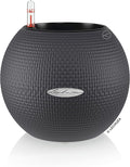 Lechuza Puro Color 20 Slate, Self-Watering Small Indoor Planter, D7.9 H6.3 in