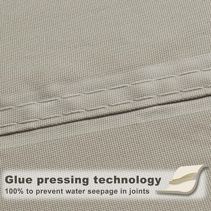 SUNNY GUARD Waterproof Sun Shade Sail 8' x 15' Taupe Rectangle UV Block Sunshade for Backyard Yard Deck Patio Garden Outdoor Activities and Facility(Customized)