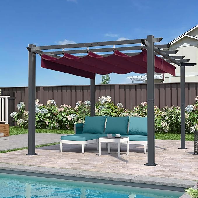 SCOCANOPY Replacement Cover Compatible with Home Depot Hampton Bay Pergola # GFM00467F,GFM00469A,(Burgundy)