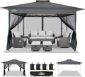 COBIZI 13x13 FT Pop up Gazebo on Clearance - Outdoor pop up Canopy Tent,carpas para Patio, Shelter - Screen Tents with Portable Carry Bag, Patio Gazebos for Camping,Garden,Deck,Backyard,Darkgrey