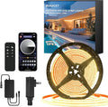 20ft COB Outdoor LED Strip IP67 Waterproof, 6500K Cold Whit DC24V Flexible LED Rope Strips with Remote & App Control Dimmable, DIY Lighting for Indoor, Outdoor, Bedroom, Garden, Patio