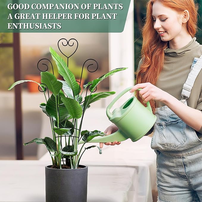 30 Inch Plant Trellis for Climbing Plants Indoor, Outdoor Metal Garden Trellis for Potted Plants, Houseplant Plant Support for Ivy Pothos Monstera Hoya Flower Vine Black Heart (Black-2pcs)