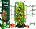 Legigo 4 Pack Square Tomato Cages for Garden- Up to 45 Inch Tomato Trellis Plant Cages Support, Tomato Stakes and Supports Cage for Climbing Vegetables Raised Garden Bed Cucumbers Peppers Flowers