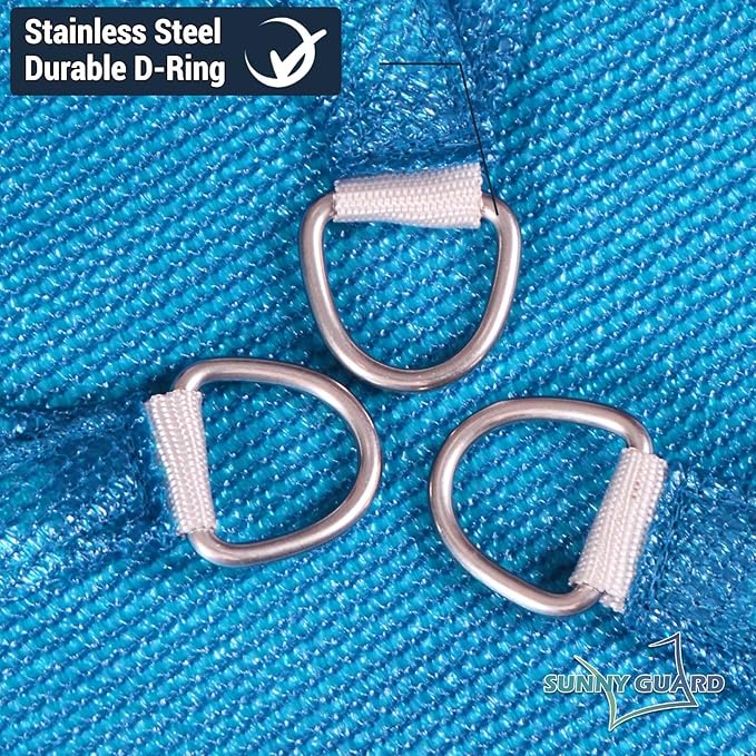 SUNNY GUARD Custom Size 17'x30' Rectangle Turquoise Blue UV Block Sunshade for Backyard Yard Deck Patio Garden Outdoor Activities and Facility(Customized)