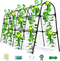 Cucumber Trellis for Raised Bed, U-Shape Garden Arch Metal Support for Climbing Plants, Metal Arch Plant Support Vegetables Trellis, Plant Support for Vine Outdoor(Black, 63*30*47inch(L*W*H))