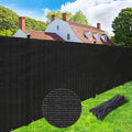 UPGRADE Privacy Screen 5' x 25' Fence Commercial Shade Cover with Brass Grommets Heavy Duty Perfect for Outdoor Back Yard, Black, Customizable