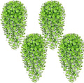 Waipfaru Artificial Hanging Four-leaf clover, 4pcs Fake Hanging Plants, Faux Ivy Pothos Vines Greenery for Wall Home Bedroom Living Room Aesthetic Kitchen Office Aesthetic Kitchen Indoor Outdoor Decor