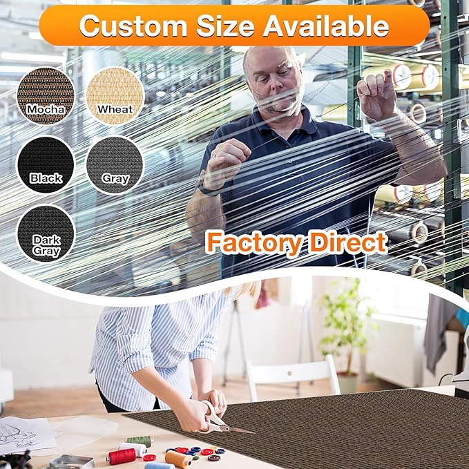 Artpuch Sun Shade Cloth with Grommets & D-Rings, 90% UV Protection Shade Cover, Rectangle Shade Sail for Outdoor, Patio, Pergola (Custom Size)