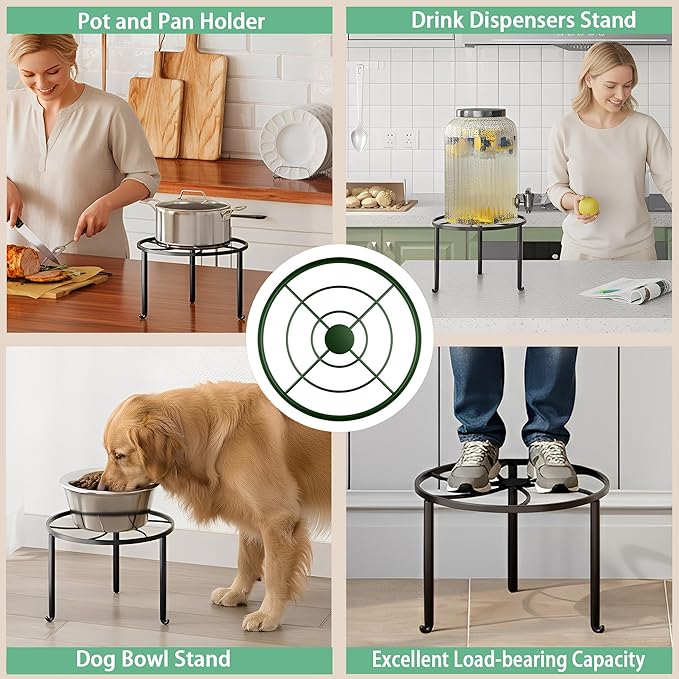5 Pack Metal Pot Rack Stand,Patented Plant Stand for Flower Pot Heavy Duty Potted Holder Indoor Outdoor, Rustproof Iron Garden Container Round Supports
