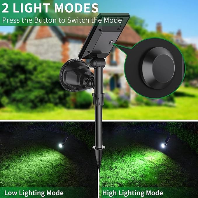 JSOT 600 LM Solar Spotlights Outdoor for Garden,IP65 Waterproof Solar Spot Lights Landscape Lighting for Walkway Wall Garden Backyard Path Pathway Driveway 18LED Beads Cool White 4 Pack
