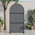 Casaphoria 72" H x 35" W Arched Metal Privacy Screen - Elegant Freestanding Outdoor Screen for Deck, Patio & Balcony - Versatile Decorative Privacy Panels for Home & Garden Use (Black-Laurence)