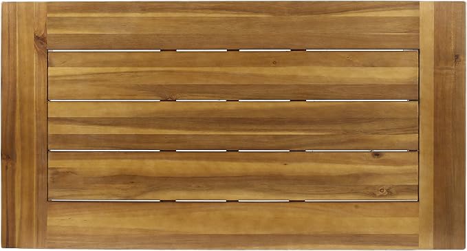 Christopher Knight Home Catriona Outdoor Acacia Wood Coffee Table, Teak Finish / Rustic Metal Brown and Black