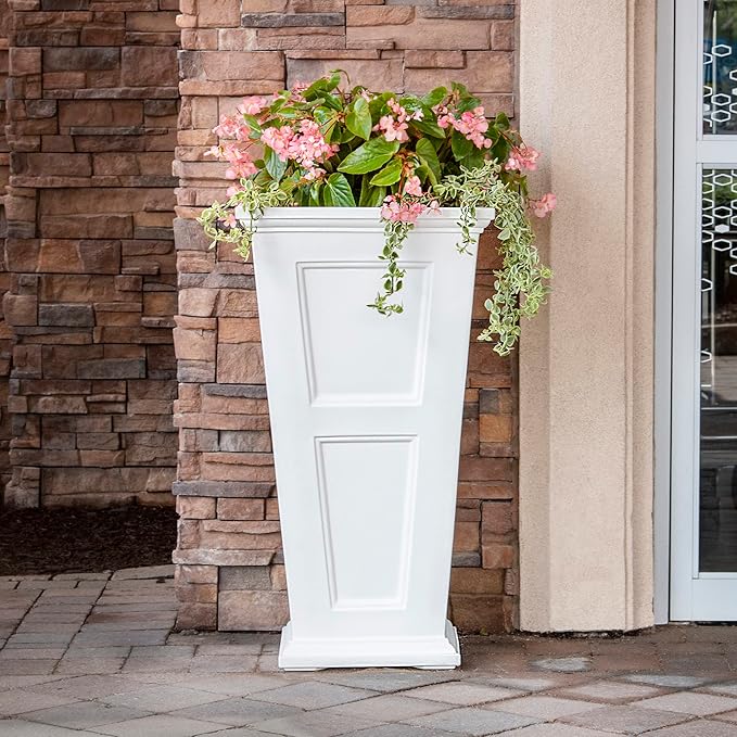 Mayne Fairfield 40-Inch Tall Planter – Weather-Resistant Indoor/Outdoor Garden Pot for Flowers, Patio, Porch, and Entryway, Durable Design