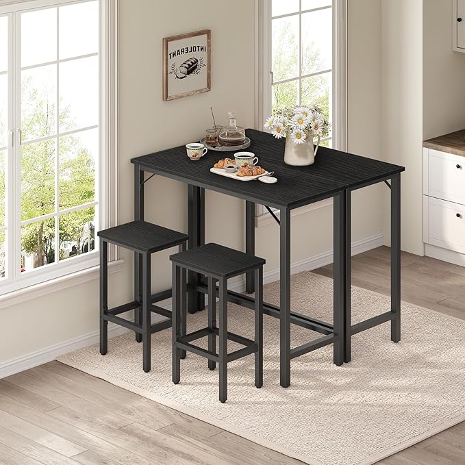 Narrow Bar Table, 63-Inch Pub Table for Dining Room, Counter Bar Tables with Sturdy Metal Frame, Connectable Bar Table, Multifunctional Console Table, Black BTBK1601