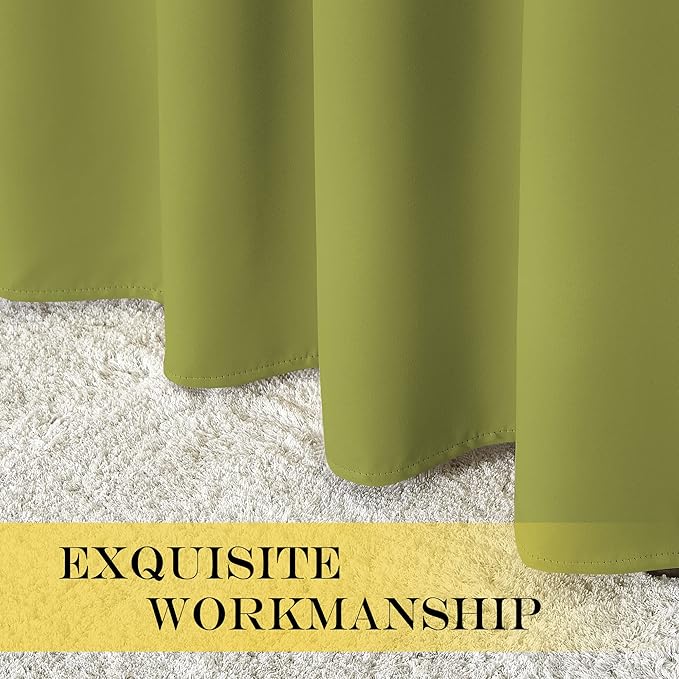 NICETOWN Blackout Curtains & Drapes - Privacy Thermal Efficiency Backdrop Curtains for Bedroom Room Divider Living Room Patio Sliding Glass Door, Wide 80 x Long 144 inch, Fresh Green, 1 Panel