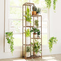 Bamworld Tall Plant Stand Indoor Corner Outdoor Plant Shelf Wood Plant Holder for Multiple Plants Flower Stands Plants Rack Living Room Garden Patio Lawn Window, Brown