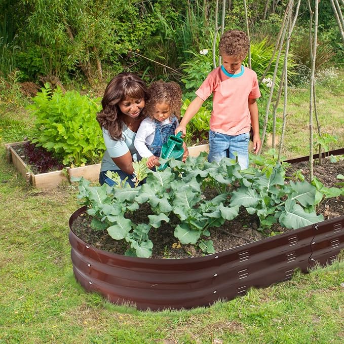 GADI 67-Inch Raised Garden Bed, Metal Planter Box for Vegetables and Flowers, Large Outdoor Gardening Kit, Easy DIY Assembly, Weather-Resistant & Rust-Proof