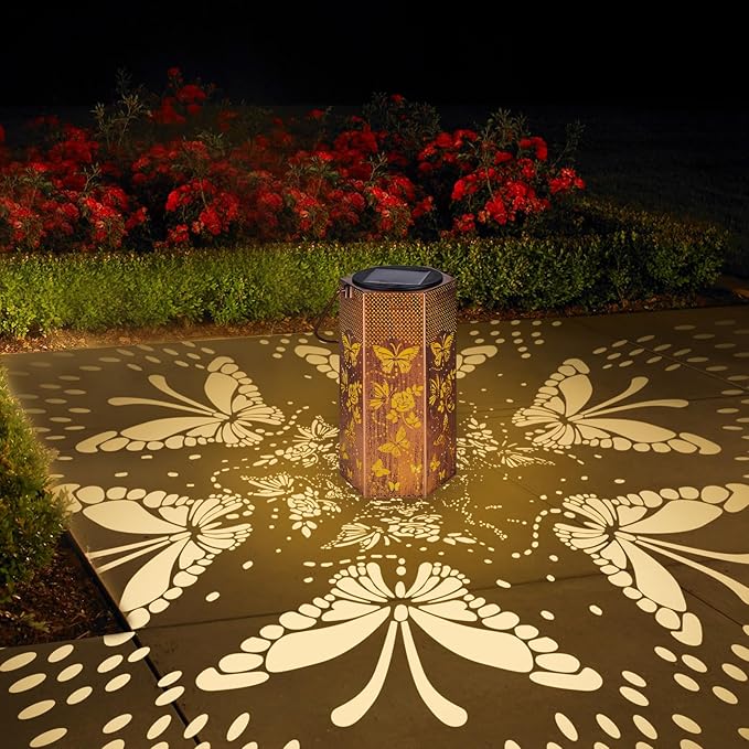 Mothers Day Gifts for Mom Grandma - Birthday Gifts for Women, 4 Pack Butterfly Solar Lanterns Outdoor Waterproof - Butterflies Solar Lights Outdoor Garden Decor for Outside