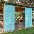 SpaceDresser Waterproof Outdoor Sheer Curtains for Patio - 2 Panels Rod Pocket Indoor Voile Sheer Curtain for Living Room,52W x 84L inch, Aqua