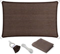 Eden's Decor Straight Flat-Edged Sun Shade Sail Rectangular 12' x 21' Brown UV-Blocking Outdoor Canopy Fabric Cloth Awning for Pergola Patio Garden Backyard Custom Size